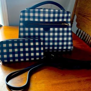 Blue and white checkered purse fromA New Day